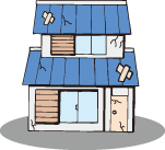 家の傷みが早くなってしまいます。イラスト